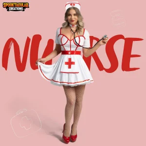 Women White Nurse Heartbreaker Dress Costume