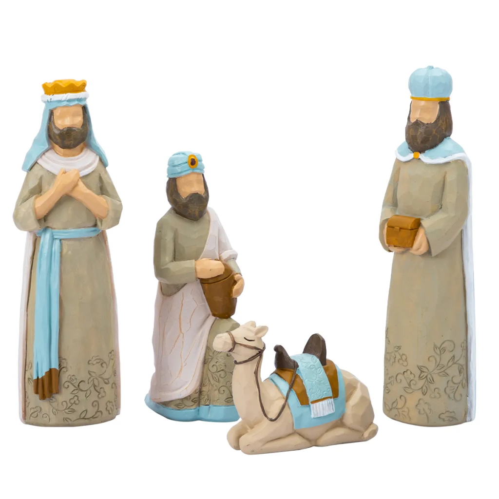 4pcs wisemen nativity figurines vintage Christmas decorations