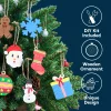 100 Pcs Christmas Wooden Hanging Ornaments