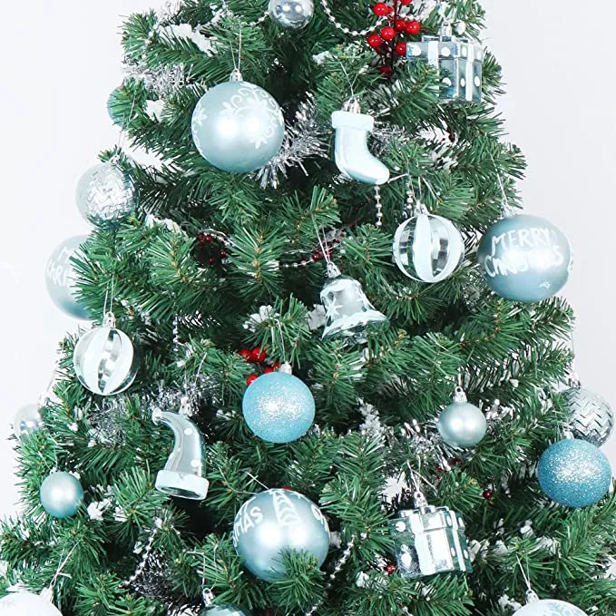Baby Blue and White Christmas Ornaments