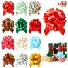 12 PCS Christmas Pull Bows with Ribbon 5” Wide