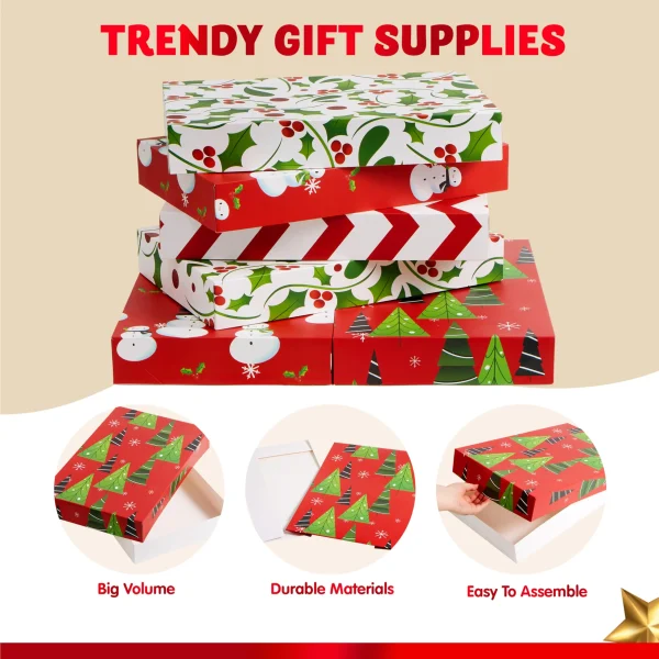 Box 5 Gift Boxes , Large Gift Boxes with Lids, Sturdy Gift Boxes