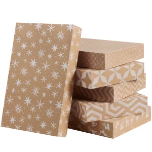 12 Pcs Christmas Boxes Kraft Cardboard Shirt Boxes