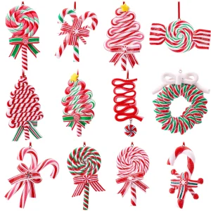 12 Pcs Christmas Candy Lollipop Ornaments