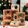 12Pcs Christmas Cookie Gift Baking Box 8.75in x 5.75in x 2.75in with Window