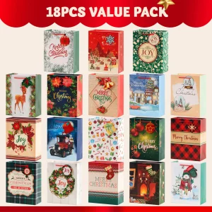 18 PCS christmas gift Bags, 10” X 13” X 5”