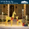 2 Packs 210 LED Lighted Golden Reindeer Decorations