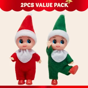 2 Pcs Christmas Elf Plush Doll Tiny Soft Plush Toy Doll