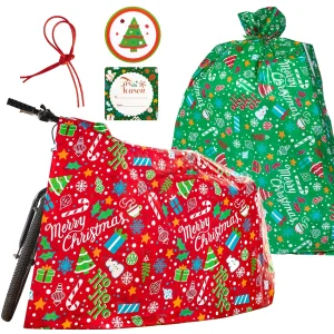 2 Pieces Christmas Jumbo Bicycle Bags 72in x60in