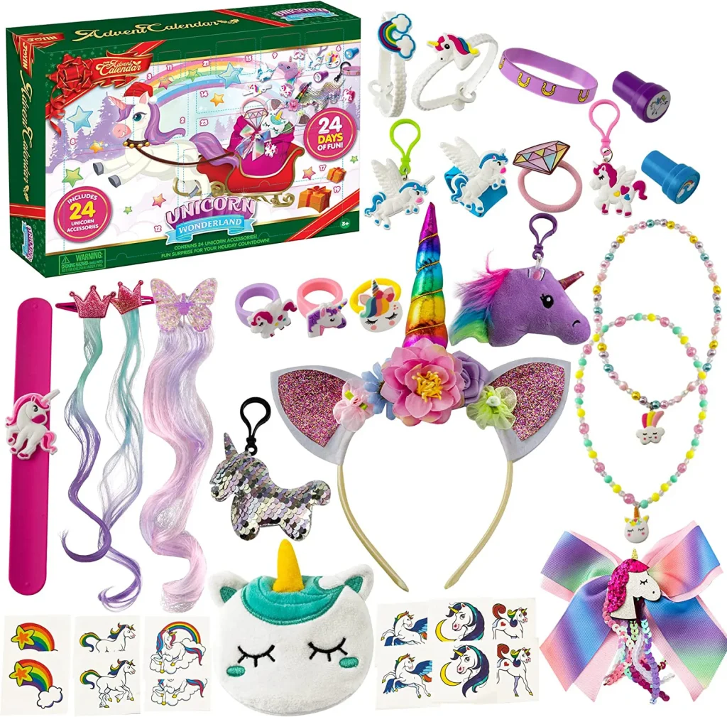Girls Unicorn Accessories Christmas Advent Calendar