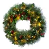 24 Inch Pre-Lit Christmas Wreath with Warm White LEDs (3)