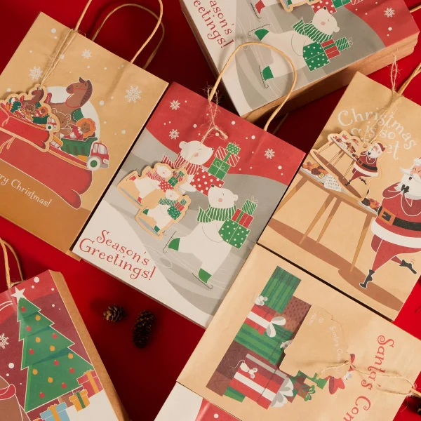24 PCS Christmas Kraft Gift Bags 7