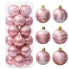 24 Pcs 2.3” Deluxe Christmas Rose Gold Ball Ornaments
