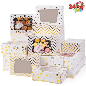 24 Pcs Christmas Cookie Boxes 9″ x 6.2″ x 3″
