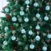 24 Pcs Deluxe Christmas Light Blue Ball Ornaments