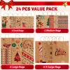 24 Pieces Christmas Kraft Paper Bags Treat Candy Bags