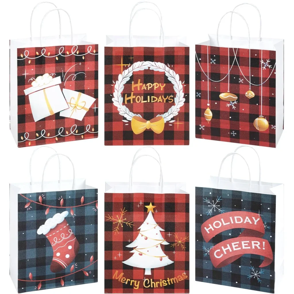 Christmas Buffalo Plaid Gift Bags