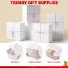 24Pcs Plain White Treat Cookie Boxes 8in x 8in x 4in