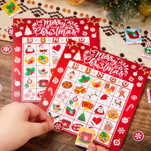 28 Players Christmas Bingo Card Games Set