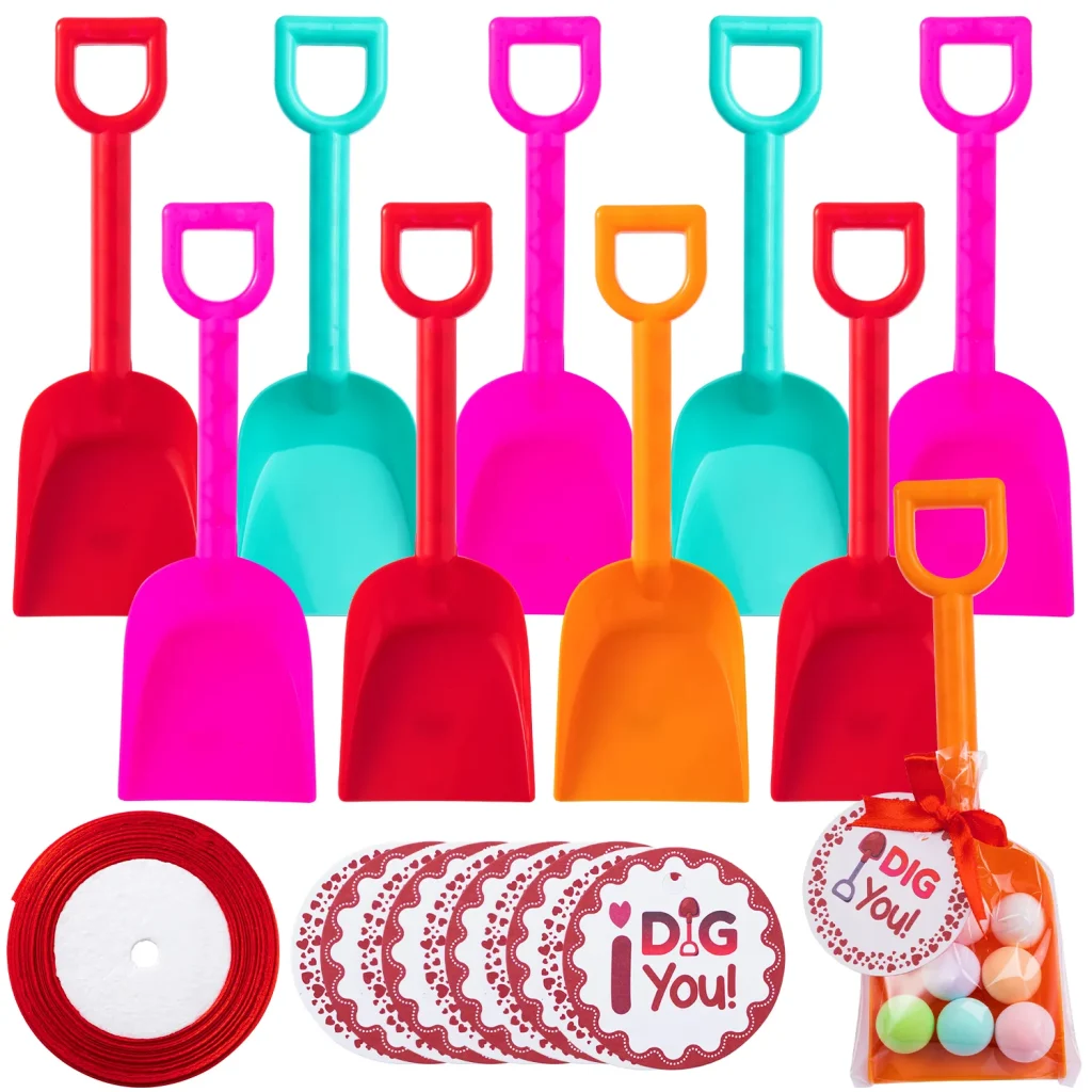 Plastic Shovels with Valentines Day Cards for Kids