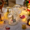 2Pcs DIY 4in (10cm) Christmas Plastic Snow Globe