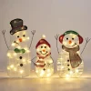 3 Pcs 2D Christmas Snowman Family Yard Light Decorations