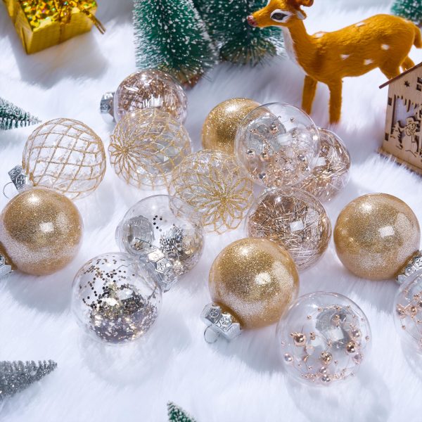 30 Pcs Christmas Clear Plastic Champagne Ornaments