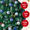 30Pcs 2.3in Blue and White Christmas Ball Ornaments