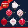 30Pcs 2.3in Christmas Red and White Ball Ornaments