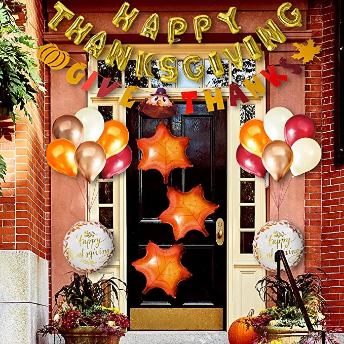 Give Thanks Banner with Letter Balloon