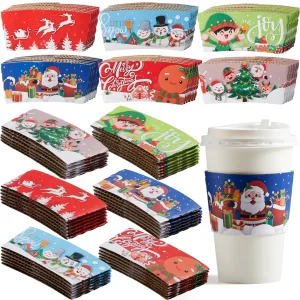 36Pcs 12oz to 20oz 6 Designs Christmas Coffee Cup Sleeves