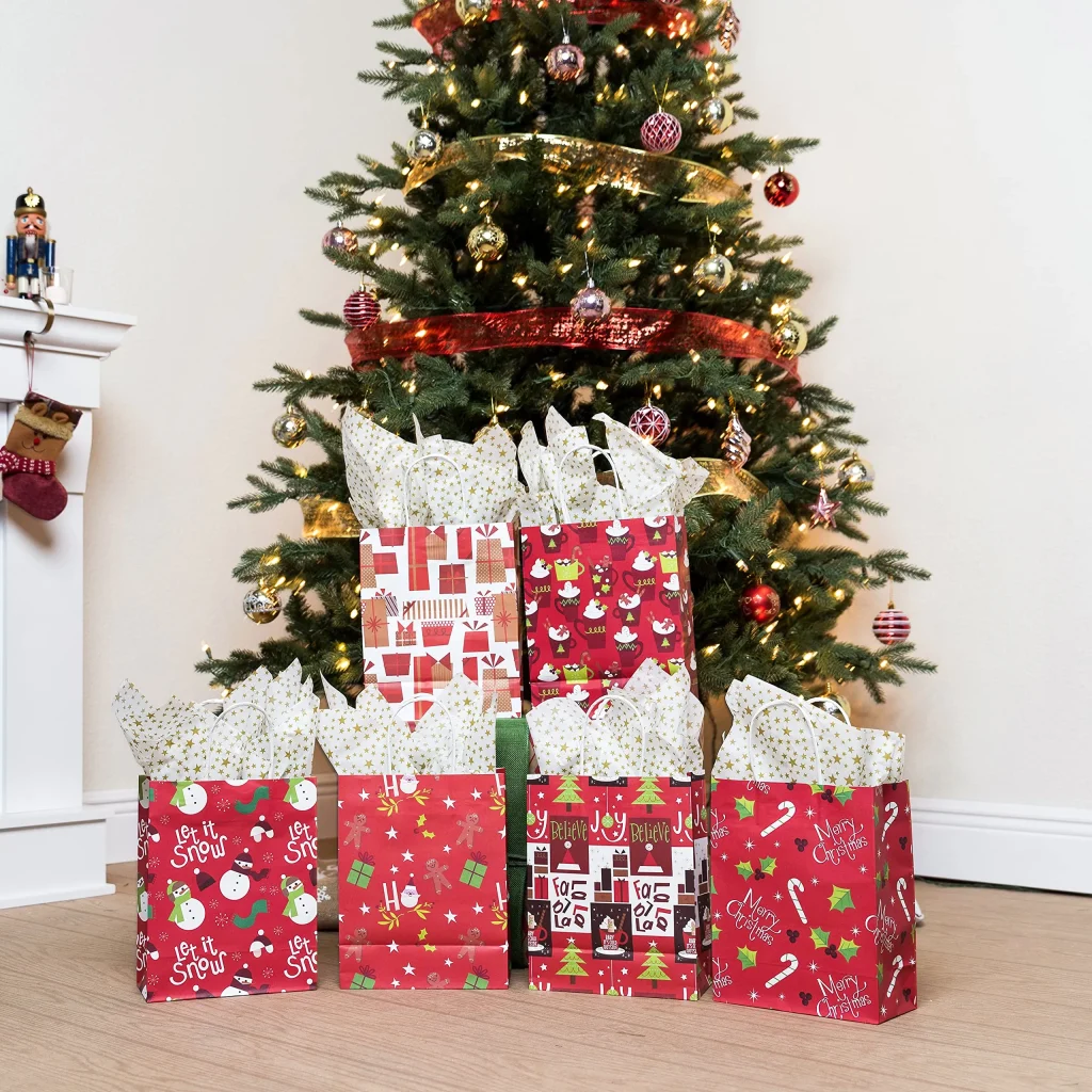 Kraft Paper Red Christmas Surprise Bags