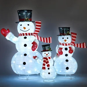 3Pcs 3D Christmas Collapsible Snowman