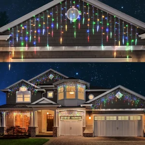 416 LED Multicolor Christmas Icicle Lights