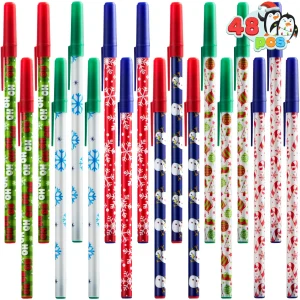 48 PCS Christmas Stick Pens Set