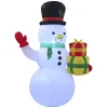 5ft Christmas Inflatable Snowman Decoration with Build-in LEDs