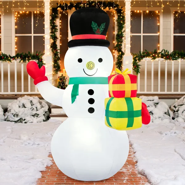 5ft Christmas Inflatable Snowman Decoration with Build-in LEDs