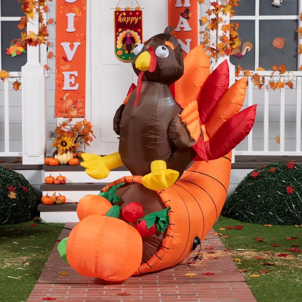 Tall Thanksgiving Turkey on Cornucopia