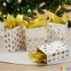 6 PCS Christmas Holiday Foil Gold Gift Bags 8