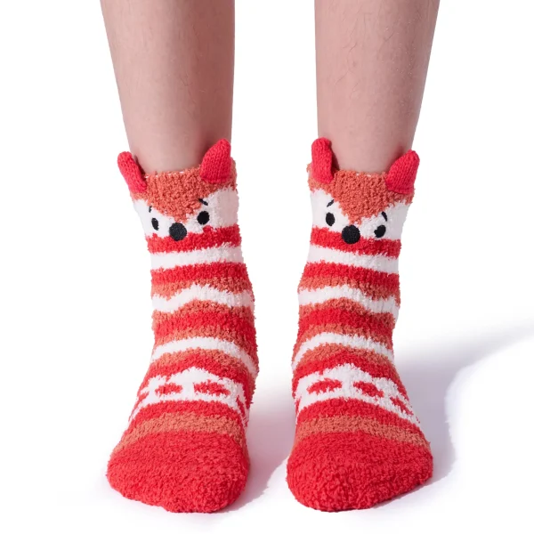 6 Packs Womens Christmas Fuzzy Slipper Socks
