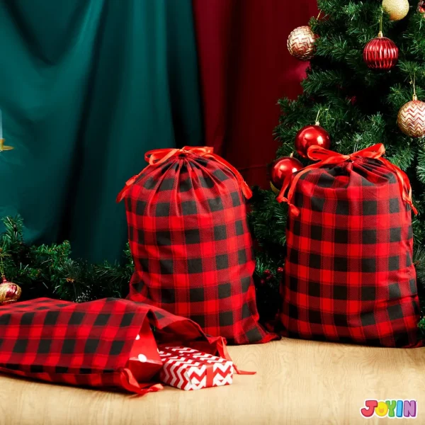 6Pcs Christmas Drawstring Gift Bags 19in x 14.5in