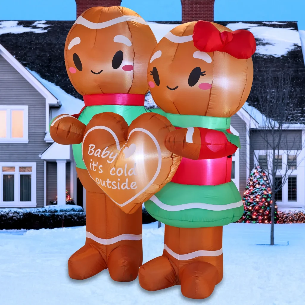 Couple Gingerman Inflatable Christmas Decorations