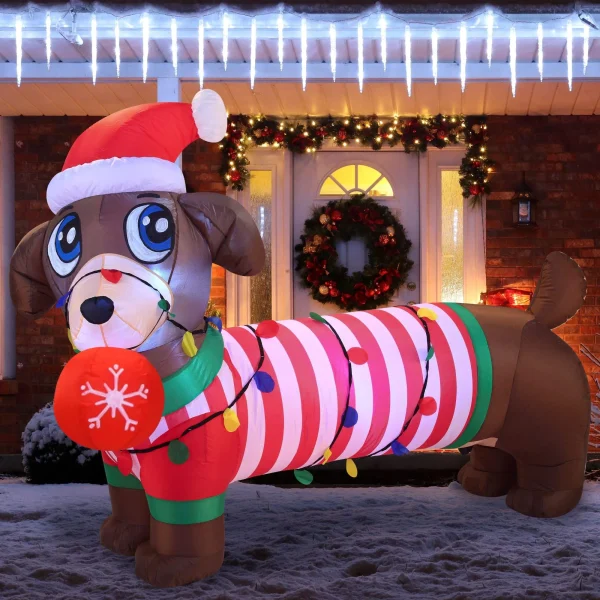 6ft Large Christmas Puppy Inflatable