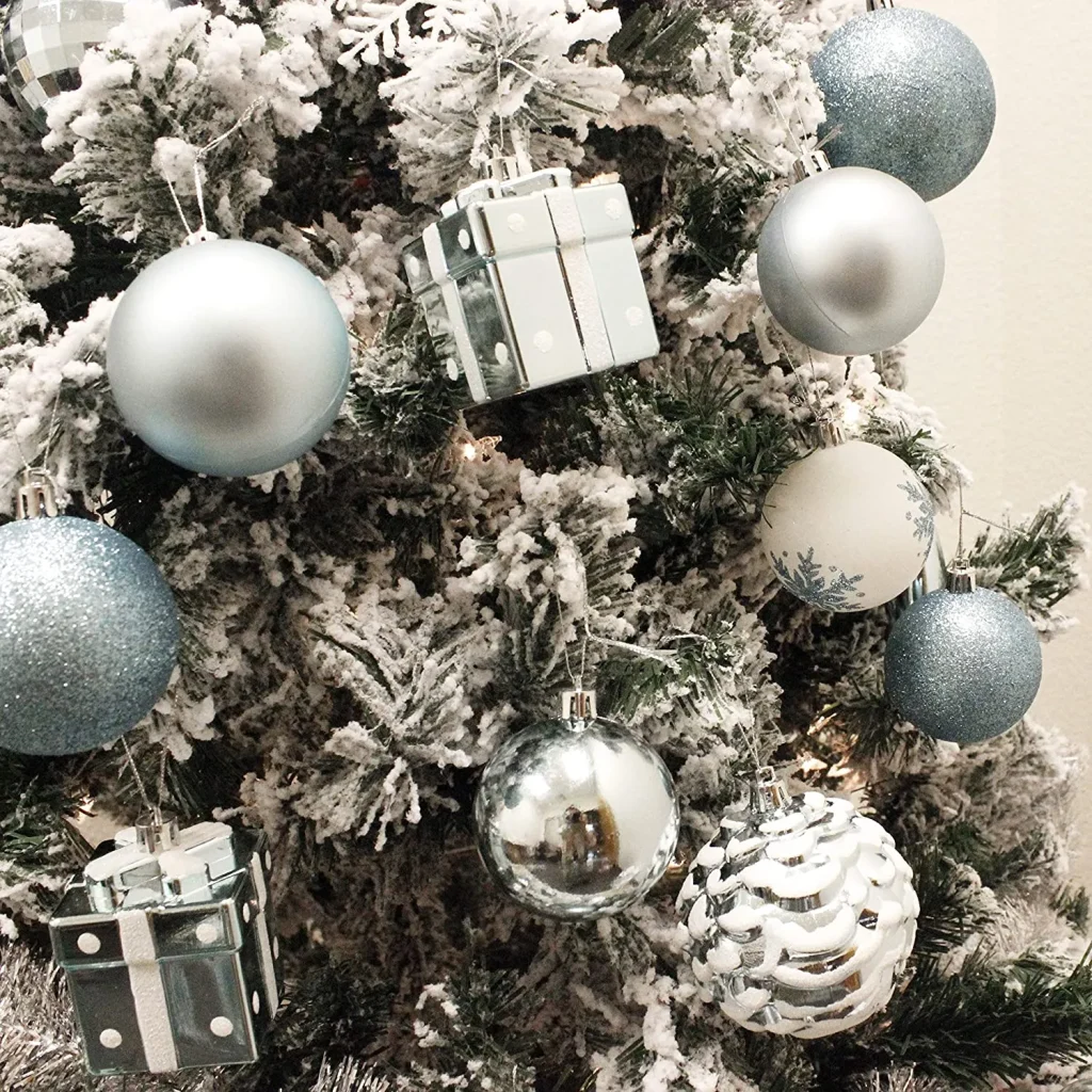 Blue and White Assorted Christmas Ornaments