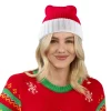 Adult Knit Christmas Santa Beanie Hat with Pom Poms