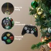 Black Game Controller Glass Ornament