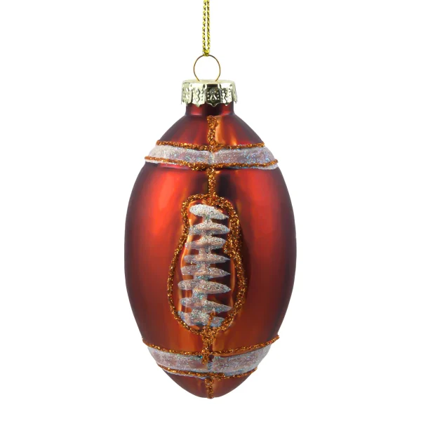 Christmas American Football Glass Blown Ornament