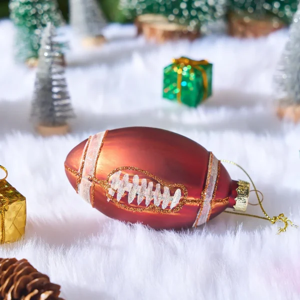 Christmas American Football Glass Blown Ornament