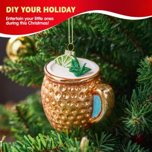 Christmas Cocktail Moscow Mule Glass Ornament