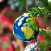 Christmas Earth Glass Blown Ornament for Christmas Tree Decoration
